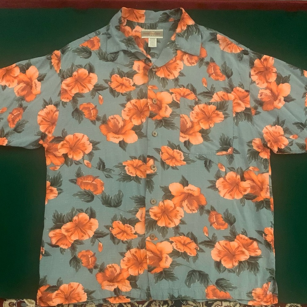 ORIGINAL ISLAND SPORT SS 100% Rayon Foral Shirt